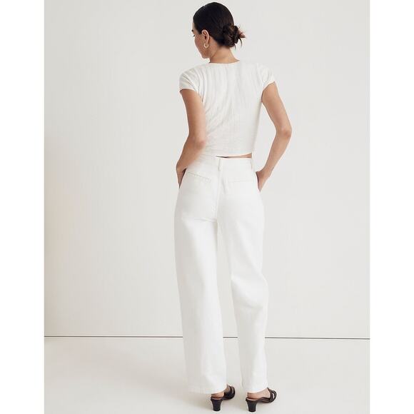 Madewell Pointelle Scoopneck Crop Tee Size XXS - Picture 4 of 6